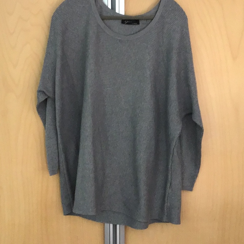 Longer length grey 1X sweater